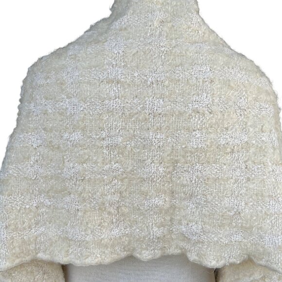 Hand Woven‎ Alpaca Fur  Off White Shawl / Throw / Wrap From Argentina 60 x 20 - Picture 4 of 8
